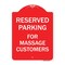 Signmission Designer Series Sign-For Massage Customers, Red & White Aluminum Sign, 18" x 24", RW-1824-23946 A-DES-RW-1824-23946 - alternate 1